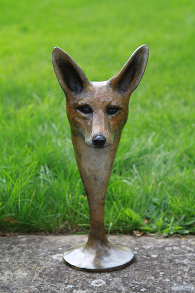 Felicity - bronze fox head by Margie Rome