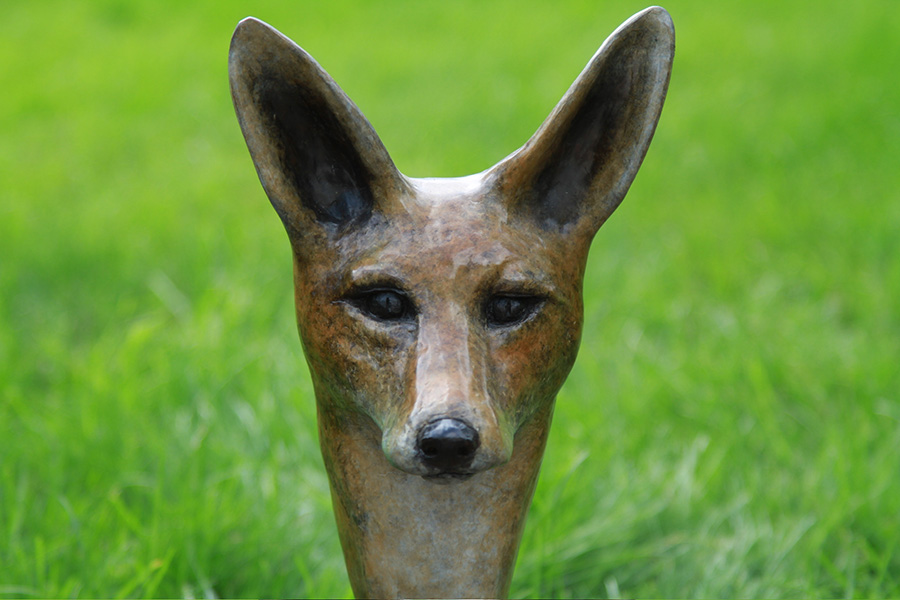 Felicity - bronze fox head by Margie Rome