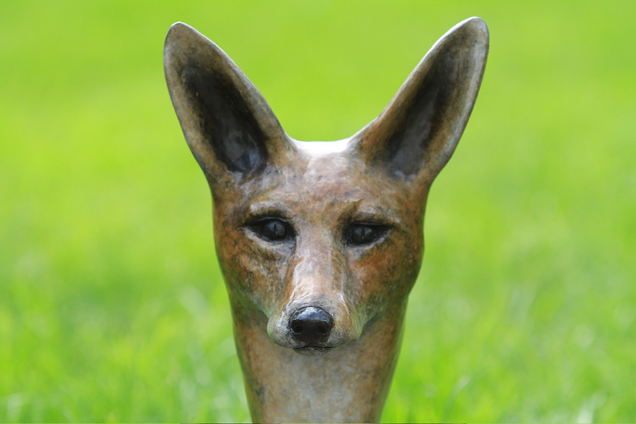 Felicity - bronze fox head by Margie Rome