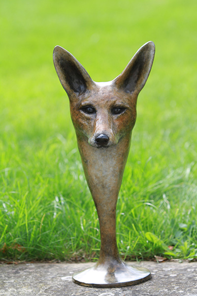 Felicity - bronze fox head by Margie Rome