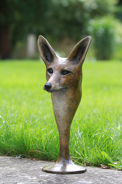 Felicity - bronze fox head by Margie Rome