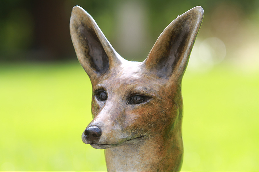 Felicity - bronze fox head by Margie Rome