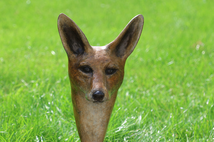 Felicity - bronze fox head by Margie Rome